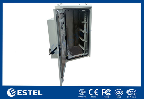 20U Capacity Outdoor Telecom Enclosure Galvanized Steel Single Wall With Heat Insulation For Pole Mounted