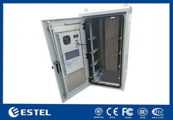 20U Capacity Outdoor Telecom Enclosure Galvanized Steel Single Wall With Heat Insulation For Pole Mounted