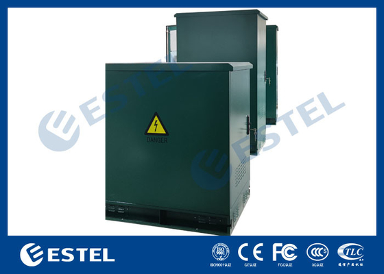 19'' Rack Outdoor Telecom Cabinet Green Color​ With 500W Air Conditioner and Fan