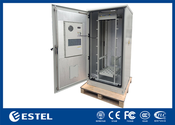 Floor Mounted Cabinet Outdoor 19 Inch Rack With PDU, Air Conditioner And Sensors