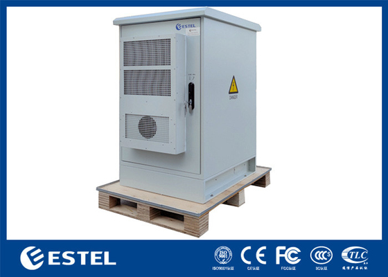 Dual-Doors Outdoor Telecom Cabinet With PDU / Battery Tray / Air Conditioners