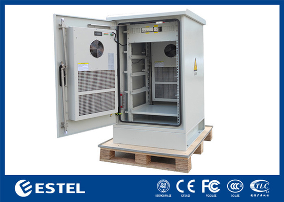 Dual-Doors Outdoor Telecom Cabinet With PDU / Battery Tray / Air Conditioners