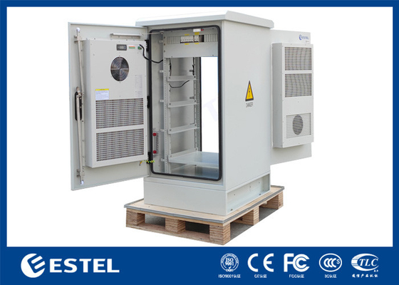 Dual-Doors Outdoor Telecom Cabinet With PDU / Battery Tray / Air Conditioners