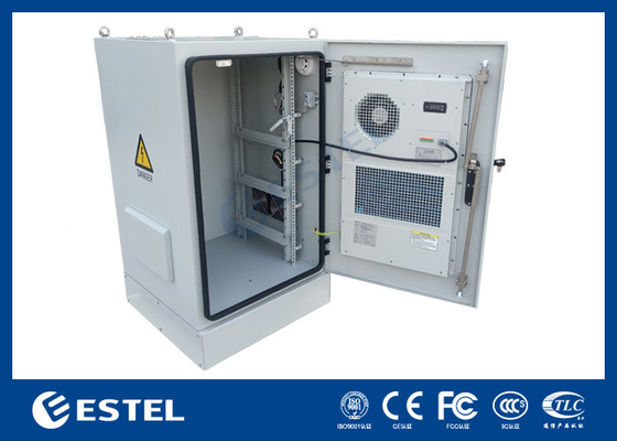 SGCC Double Walls Outdoor Telecom Cabinet With 48VDC Air Conditioner and Fan