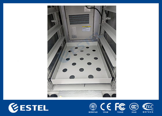 Floor Mounted 19inch Rack With Dual Doors And Air Conditioner For Outdoor Telecom Cabinet
