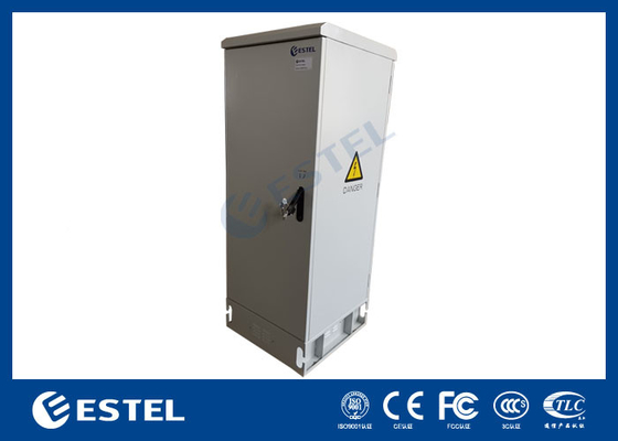 IP65 Outdoor Telecom Cabinet Aluminum Plate With Dual Doors Natural Ventilation