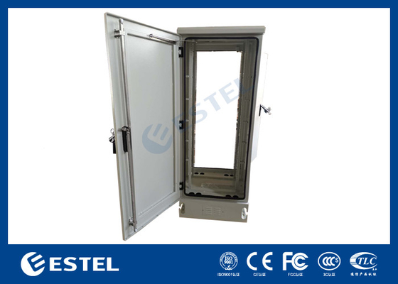 IP65 Outdoor Telecom Cabinet Aluminum Plate With Dual Doors Natural Ventilation