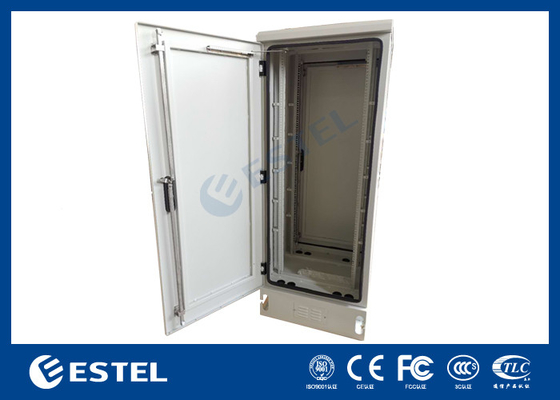 IP65 Outdoor Telecom Cabinet Aluminum Plate With Dual Doors Natural Ventilation