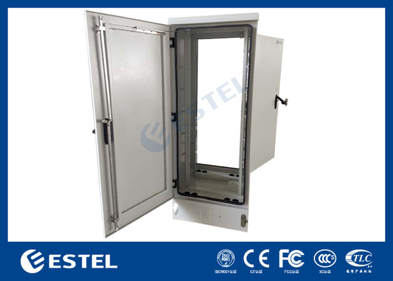 IP65 Outdoor Telecom Cabinet Aluminum Plate With Dual Doors Natural Ventilation