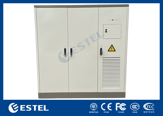 Galvanized Steel Three Compartments Shelter Outdoor Rack Enclosures Integrated With Cooling