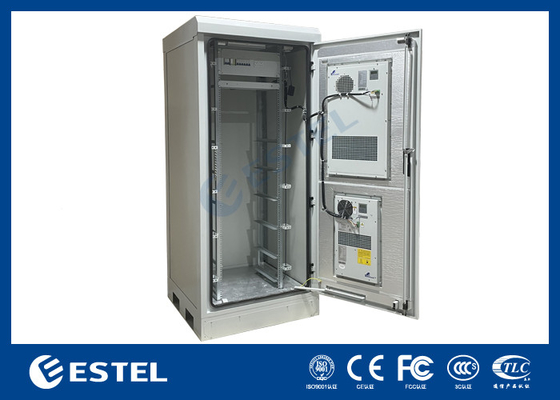 Powder Coated Outdoor Telecom Cabinet With Dual Cooling System And Power System