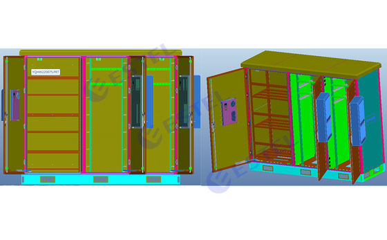 3 Front Door IP55 Three Compartment Telecommunication Enclosure