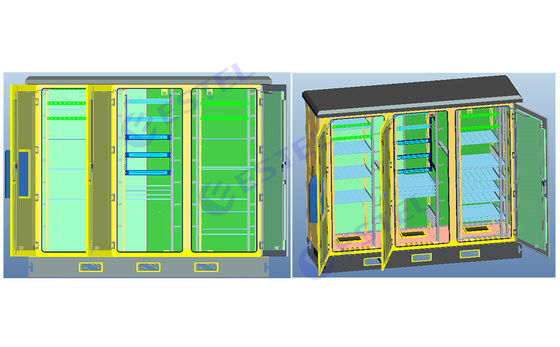 3 Front Door IP55 Three Compartment Telecommunication Enclosure