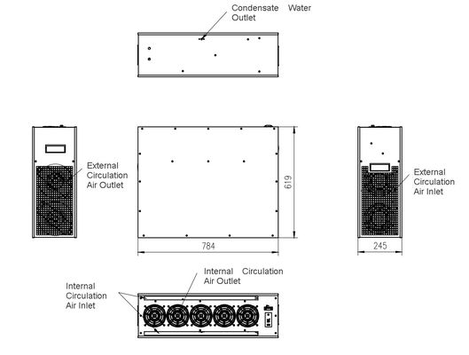 R134A 2500W Electrical Cabinet Air Conditioning Units