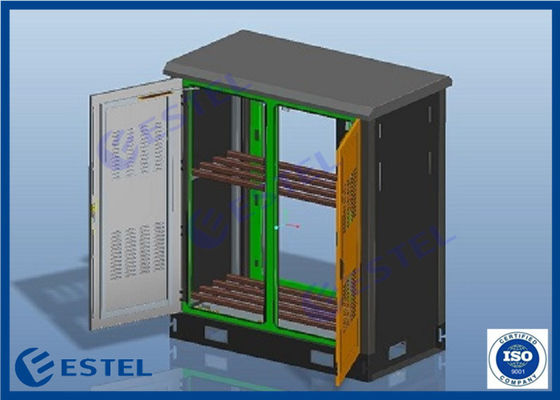 Two Compartment ISO9001 Grey RAL7035 Telecom Outdoor Cabinet