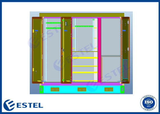 Three Compartment ISO9001 RAL7035 Outdoor Network Rack