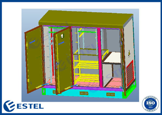 Three Compartment ISO9001 RAL7035 Outdoor Network Rack