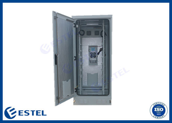 Galvanized Steel Outdoor Telecom Enclosure 19 Inch Double Door Communication Rack