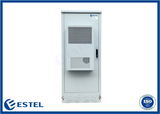 IP55 Waterproof Outdoor Telecom Cabinet 32U 19 Inch Two Doors 1500W Air Conditioner 150W/K Heat Exchanger