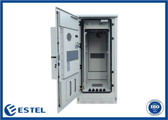 IP55 Waterproof Outdoor Telecom Cabinet 32U 19 Inch Two Doors 1500W Air Conditioner 150W/K Heat Exchanger