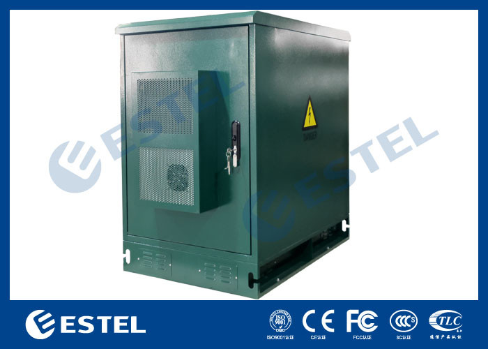 19'' Rack Outdoor Telecom Cabinet Green Color​ With 500W Air Conditioner and Fan