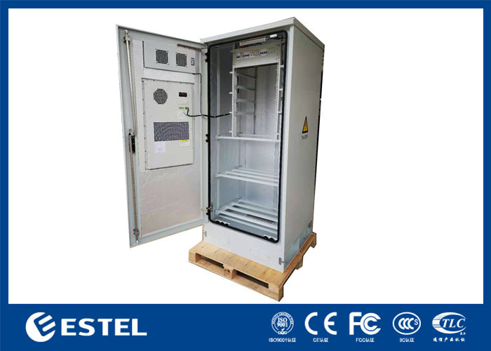 19 Inch Rack RAL7035 Grey Color Outdoor Telecom Cabinet With Battery Rack