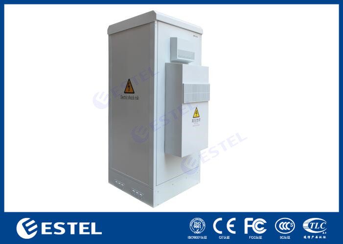 Floor Mounted Outdoor Telecom Cabinet With 20U 19 Inch Rack 2 Layers Of Battery Rack