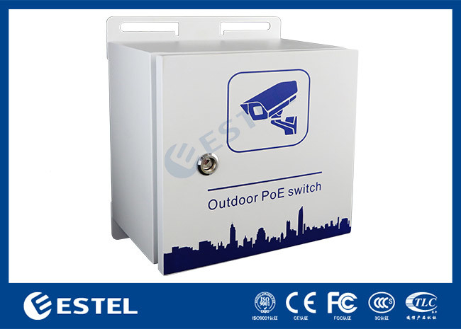 IP55 Outdoor PoE Switch Pole Mount Weatherproof Enclosure For Surveillance Monitoring
